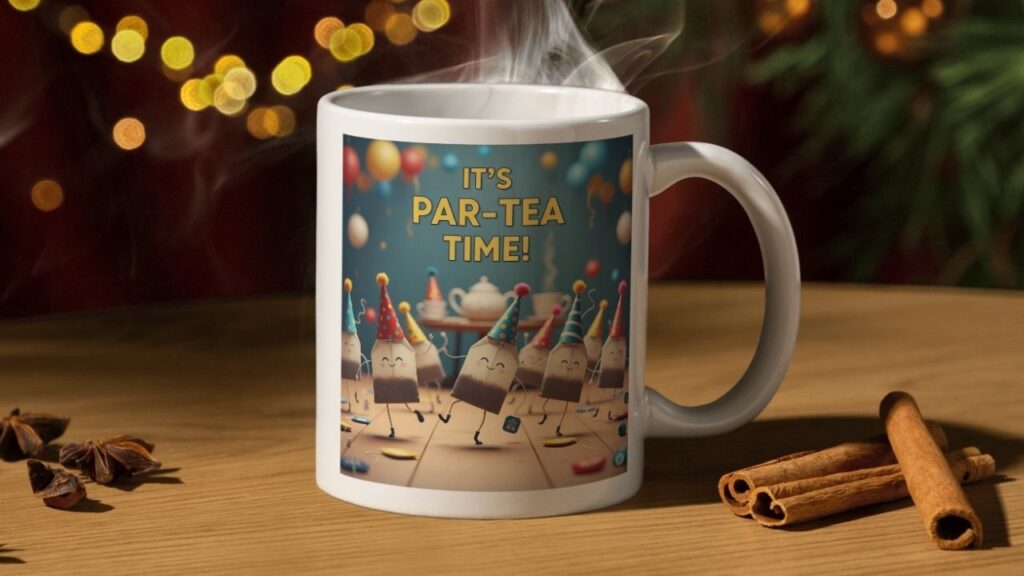 Best Tea Puns Its Party Time Mug Mockup