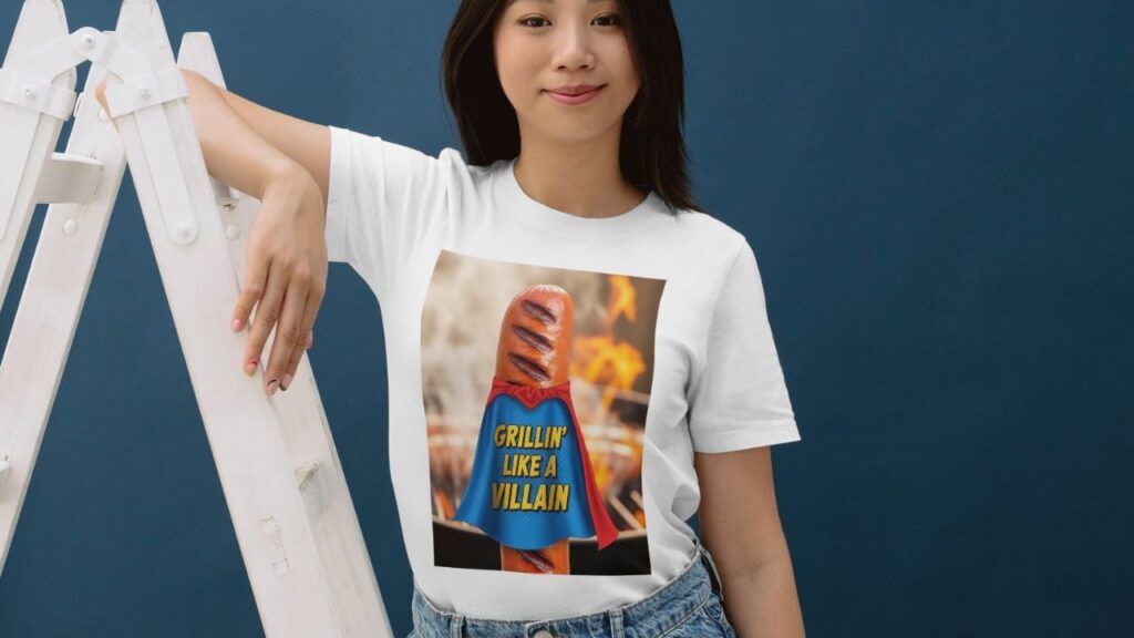 Grilled Hot Dog America Pun Tshirt Mockup | Puns America