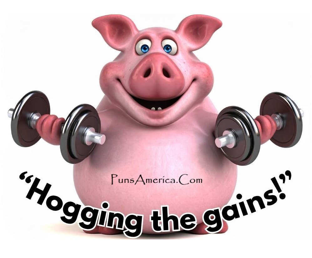 Hogging the gains Pig Punstagram