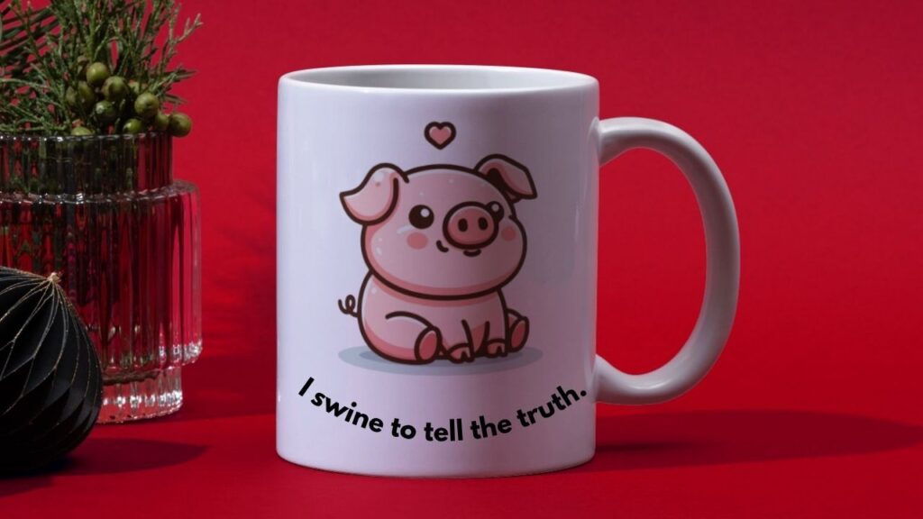 I swine to tell the truth Pig Puns Mug Mockup