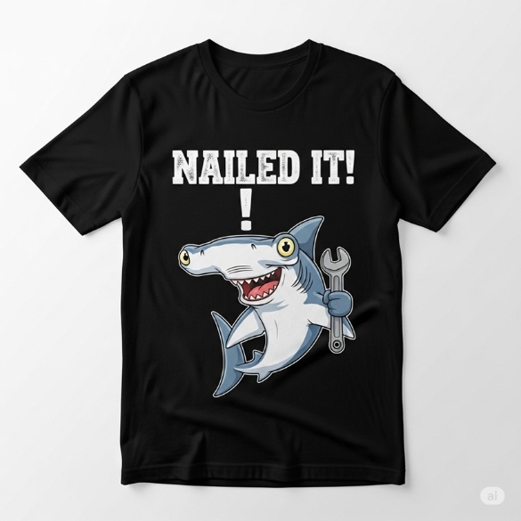 Nailed It Shark Puns Tshirt Mockup | Puns America