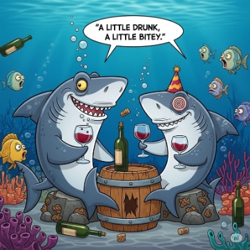A Little Drunk A Little Bitey Shark Puns | Puns America