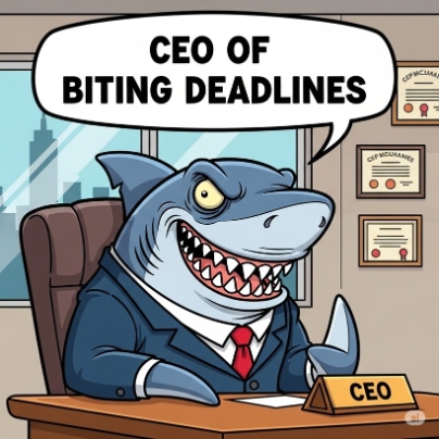 CEO OF Biting deadlines Shark Puns | Puns America