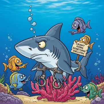 Caught Doing Something SEllfish Shark Puns | Puns America