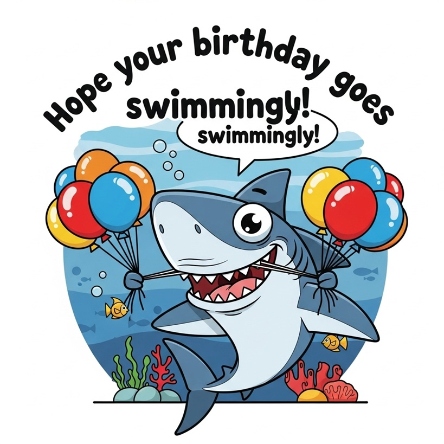 Hope your birthday goes swimmingly awesome Shark Puns | Puns America