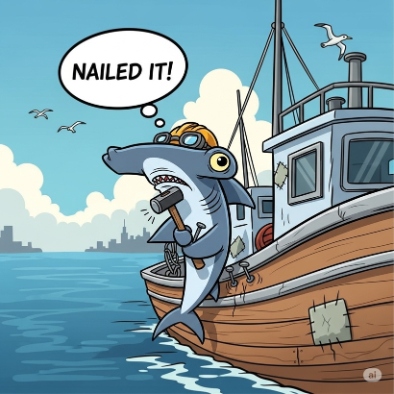 Naild it Shark Puns | Puns America