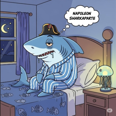 Napoleon Sharkaparte Happy Birthday Shark Puns | Puns America
