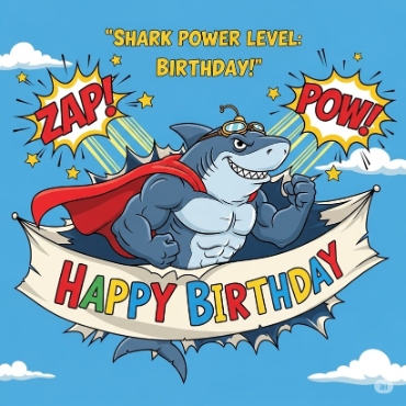 Shark Power Level Bdy Happy Birthday Shark Puns | Puns America