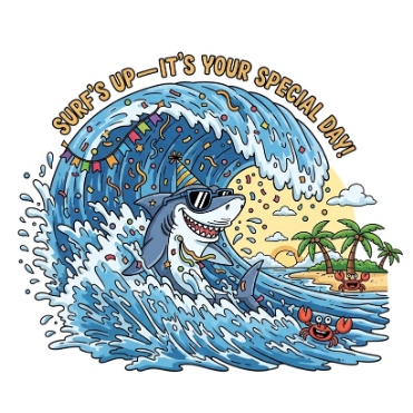 Sufrs up Its your Special day Happy Bdy Shark Puns | Puns America